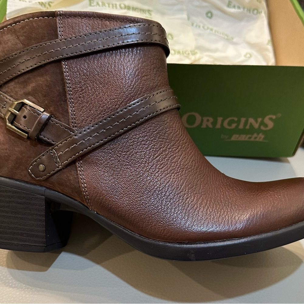 Earth Origins Women's Chocolate Brown Ankle Booties